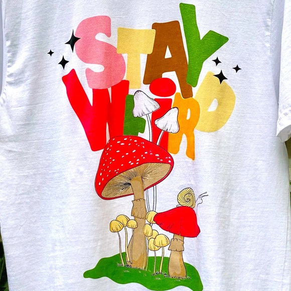 🍄 STAY WEIRD - Call Your Mother Shroom Tee!  NWT! 🍄 - Picture 2 of 6